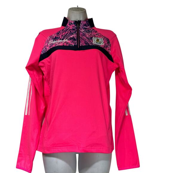 O'Neills Kildare GAA Girls Pink Half Zip Long Sleeve Top Gaelic Football Hurling